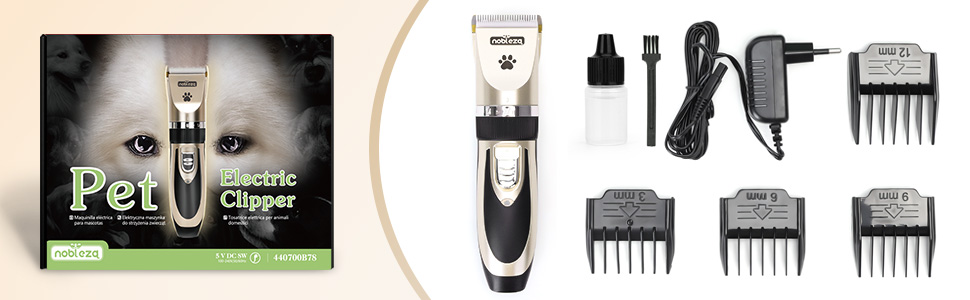 Електрична машинка для стрижки собак та котів, професійна, бездротова, акумуляторна, золота