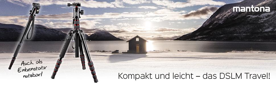 Штатив Mantona DSLM Travel - чорний, для камер, з кульковою головкою, до 5 кг