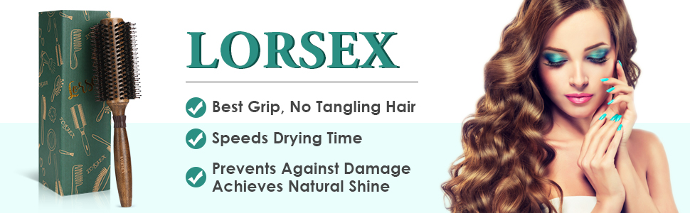 Кругла щітка для розчісування та укладання волосся з щетиною дикого кабана та нейлону, професійна щітка для створення локонів (діаметр 40/70 мм)