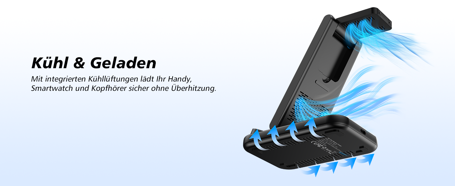 Бездротова зарядка 3-в-1 для Samsung: станція з подвійною котушкою, захистом від перевантаження та портативним дизайном для смартфонів, смарт-годинників та навушників