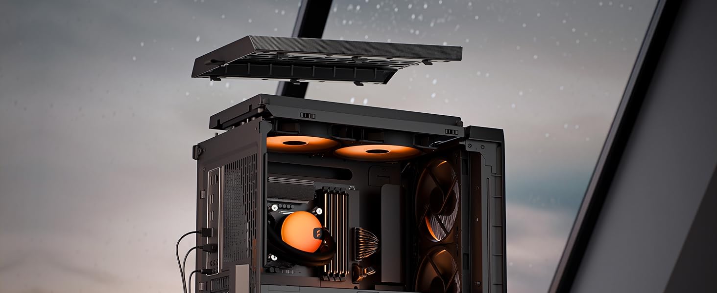 Корпус для ПК Fractal Design Meshify 3 White RGB TG Clear Tint з RGB підсвіткою та сітчастою передньою панеллю, підтримка ATX/mATX, 3 RGB вентилятори Momentum включені