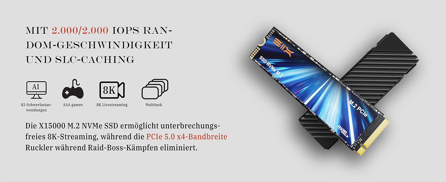 SSD X15000 2TB NVMe PCIe 5.0 M.2 - Внутрішній SSD для ігор та ноутбуків