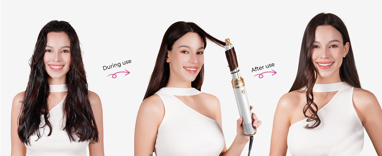 Atopskins Pro Air Styler 6 в 1: Фен-щітка, плойка, стайлер для волосся, сушка, укладка, для всіх типів волосся