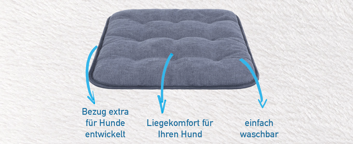 М'яке ліжко для собак MyBestBuddy Pik сірого кольору, 60x40 см, S, для алергіків (100% поліестер), нековзне, можна прати при 40°C, з пухнастим чохлом - килимок для собак, ліжко для маленьких собак, 60 x 40 см