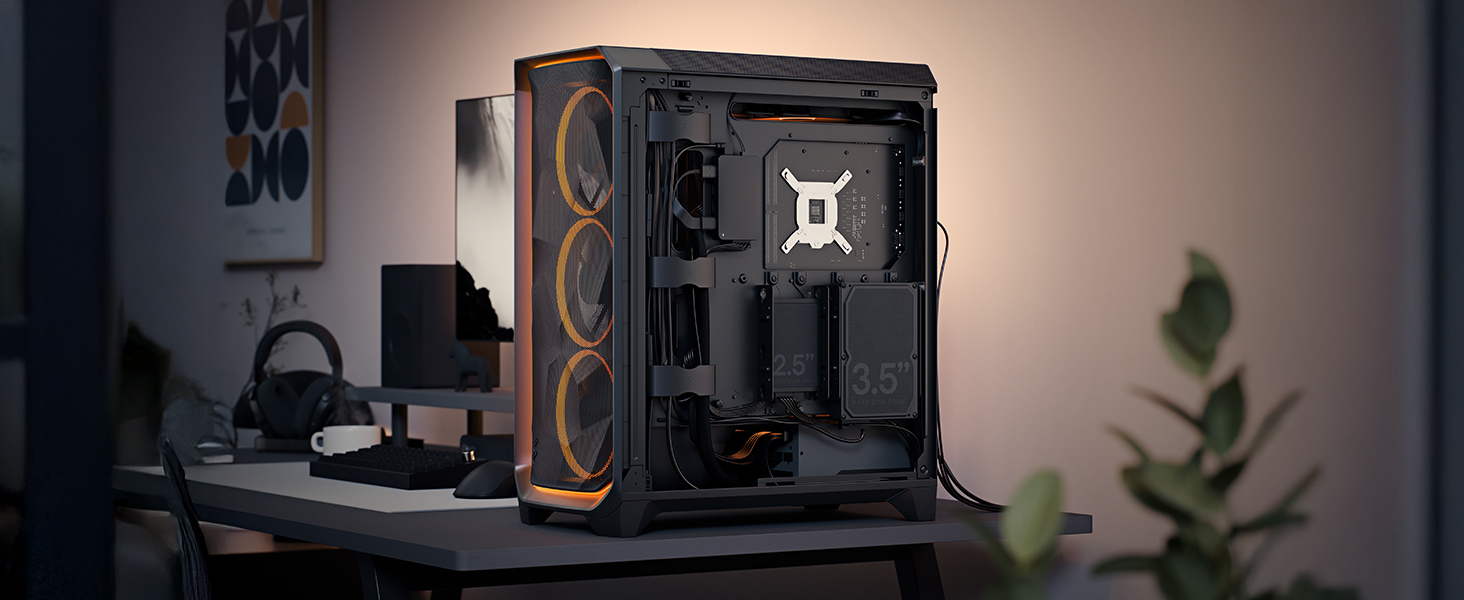 Корпус для ПК Fractal Design Meshify 3 White RGB TG Clear Tint з RGB підсвіткою та сітчастою передньою панеллю, підтримка ATX/mATX, 3 RGB вентилятори Momentum включені