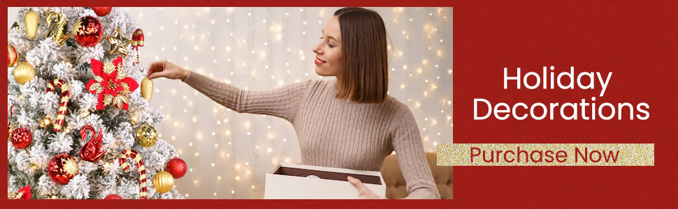 Набір прикрас для ялинки Alupssuc 128 шт: ялинкові кулі, квіти, стрічки, верхівка, гачки (чорний & золотий, синій & золотий, червоний & золотий)