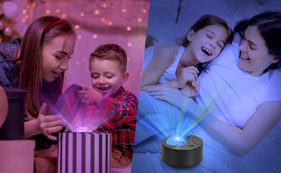 LED проектор зоряного неба ibell, нічник-проектор північного сяйва та полярного світла, 14 режимів підсвітки, білий шум, таймер, для дітей і дорослих, ідеально для декору кімнати (чорний)