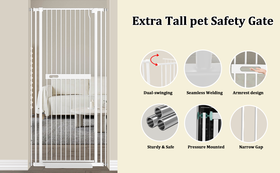 Захисне ворота для тварин Xifamniy, 155 см: безпека для дітей та домашніх тварин (без свердління)