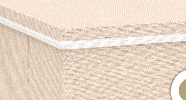 Yawinhe 3-Piece Storage Boxes with Lids, Foldable Fabric Box with Handles, Storage Boxes, for Bedroom, Clothes Storage, 32x23x20cm, SNK023G-3 (32x23x20cm/3-Pack, Beige)