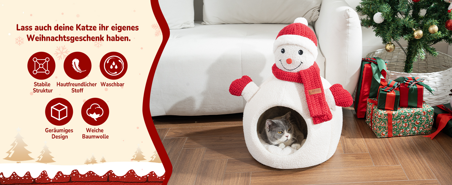 Світлодіодна кімната-будиночок для котів CATISM - 40x40x38 см. М'яка, зручна, знімний подушковий ковпачок. Ідеально для кошенят та дорослих котів.