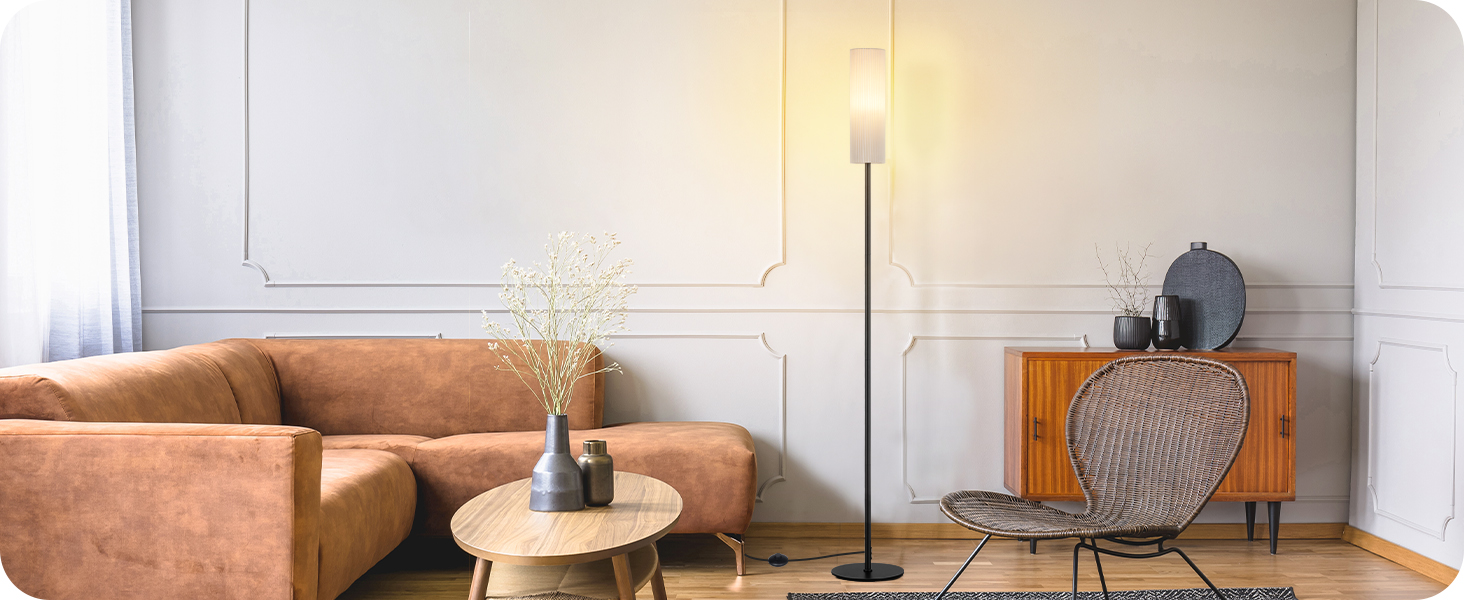 LED торшер Edishine для вітальні, ретро стиль, 3 лампи, диммування, 4W E27, регулювання поворотною ручкою, індустріальний декор з металевим абажуром-сіткою, 2700K, висота 166 см, золотий