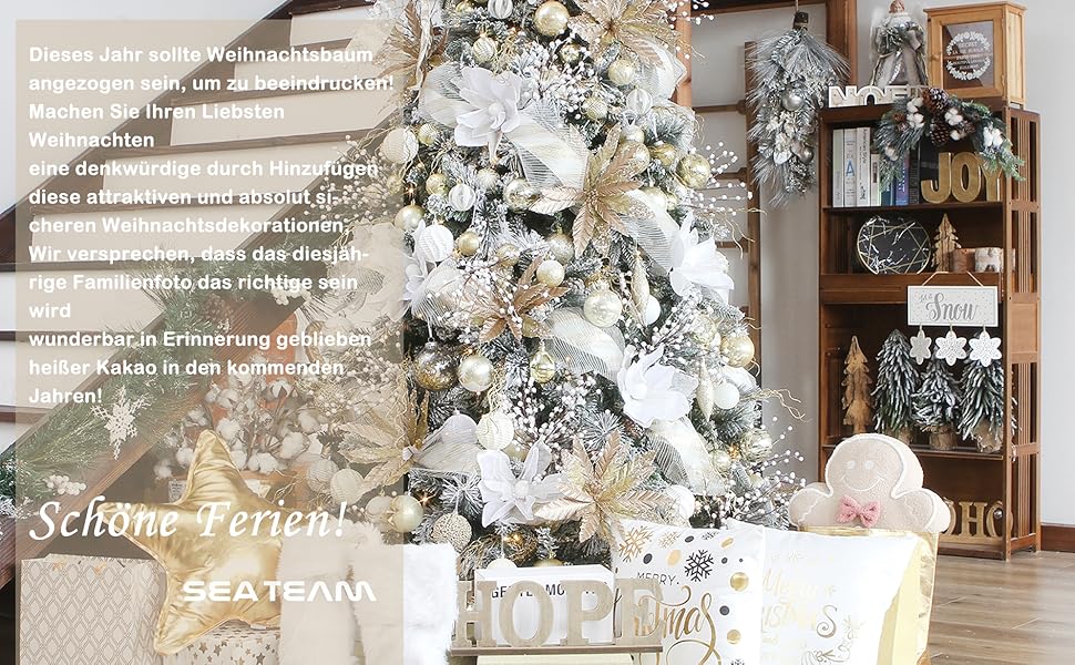 Набір прикрас для ялинки Sea Team: кульки та орнаменти, 60 мм, червоний та білий, 30 шт.