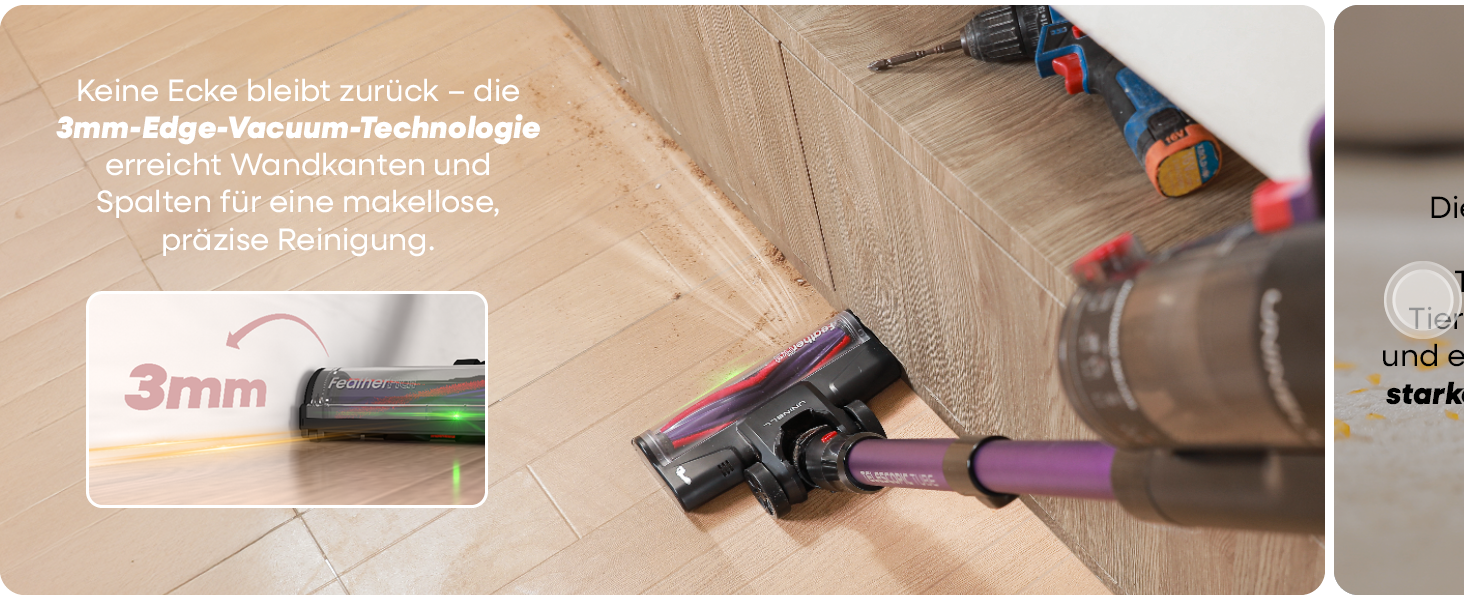 Бездротовий акумуляторний пилосос UNINELL HOME 48000Pa/550W з LED-дисплеєм та антизаплутана насадка. Підходить для килима, твердого покриття та шерсті тварин. Колір: фіолетовий