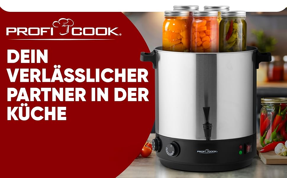 Автомат для гарячих напоїв ProfiCook 7 л, нержавійка, нагрів і підтримка температури, глінтвейн, чай, кава, модель PC-HGA 1196, чорний/нержавійка