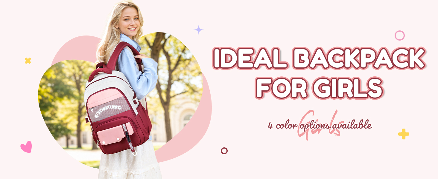 Шкільний рюкзак для дівчаток-підлітків 2025, водонепроникний, для ноутбука 15.6