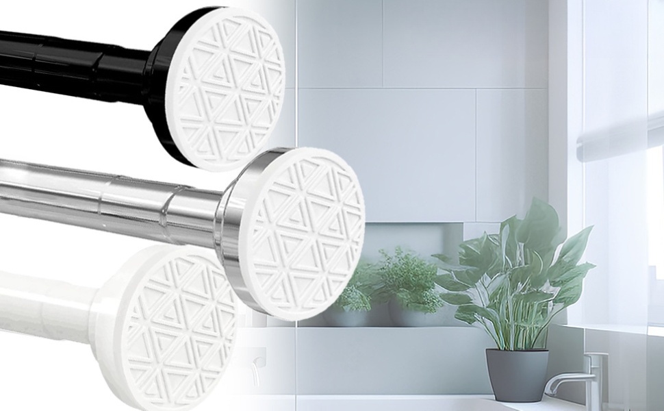 Штанга для душу без свердління з нержавіючої сталі, розтягувана пружинна штанга, антикорозійна та протиковзна, 50-200 см, телескопічна штанга для ванни, срібляста 50-200 см