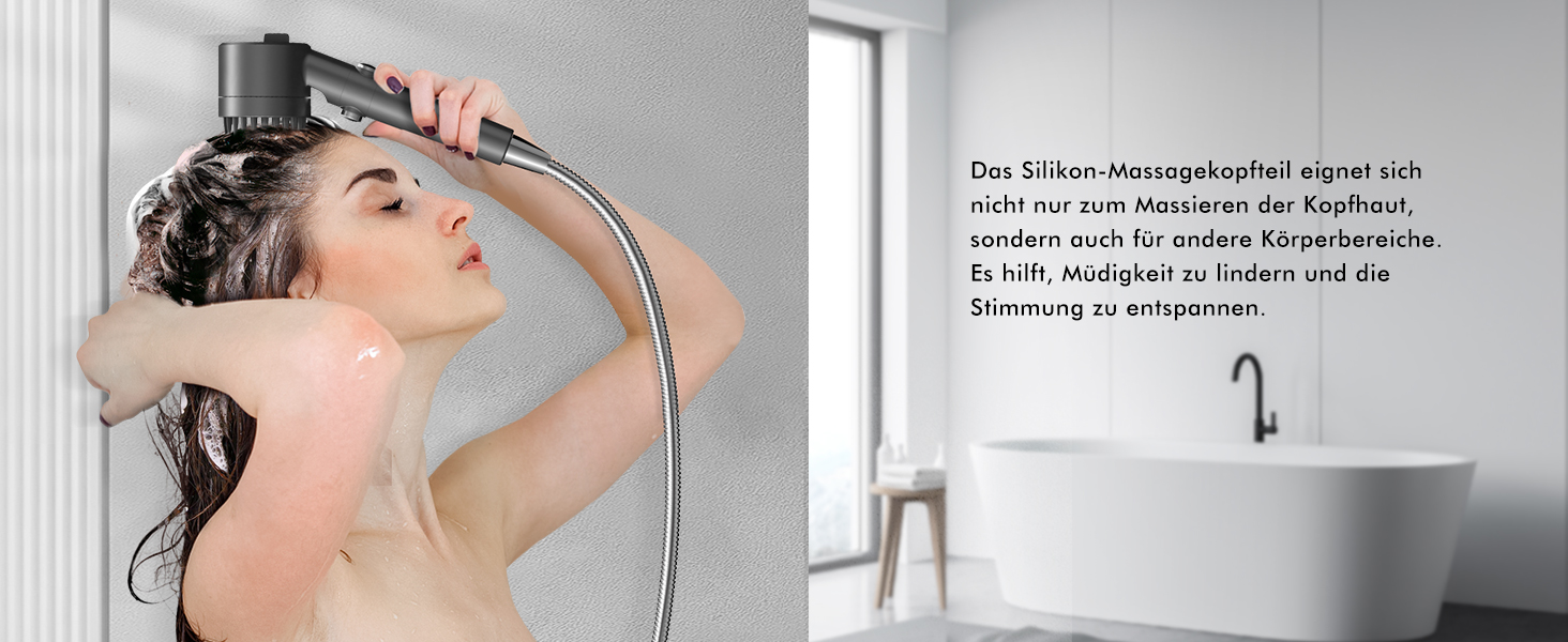 Showerhead with Filter MEKO High-Pressure Hand Shower with 15-Layer Filtration, 1.5M Hose, 3 Spray Patterns, Water-Saving Showerhead for Removing Hard Water, Residual Chlorine, Bacteria, and Heavy Metals