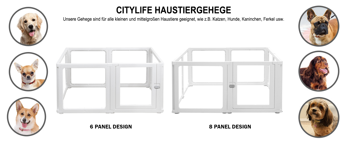 Летіж для цуценят на 8 місць, розкладний, 60 см, прозорий, для собак, котів, кроликів та дрібних тварин, з неслизьким дном, білий