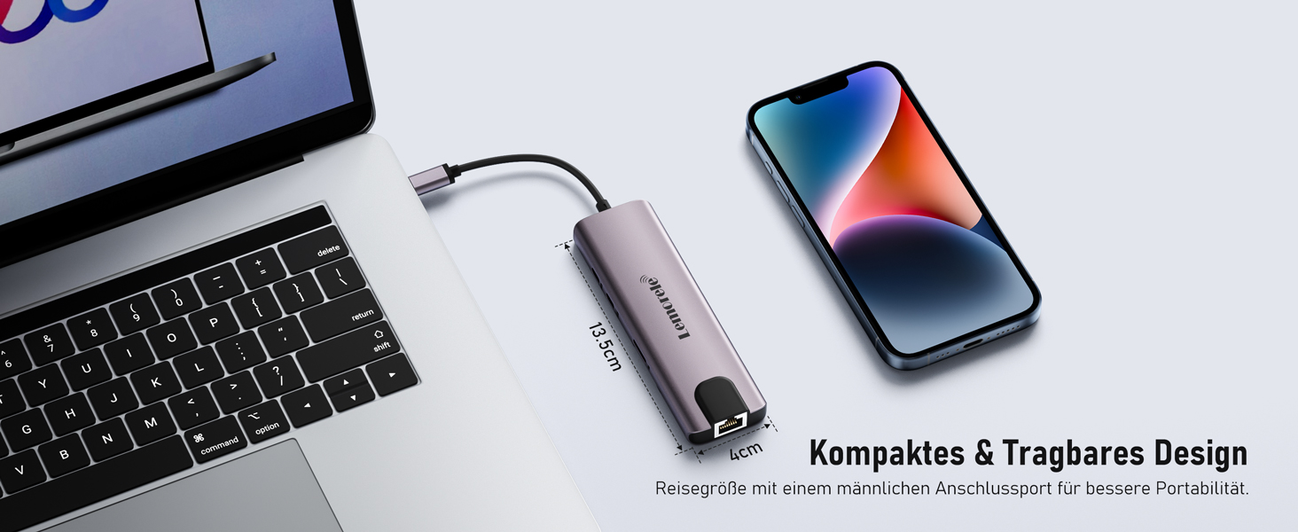 Lemorele Док-станція USB C хаб 9-в-1 з Ethernet: 2xHDMI 4K, 3xUSB 3.0/2.0, VGA, PD 100W, SD/TF, для Windows, MacBook, Dell, HP, Lenovo, Surface
