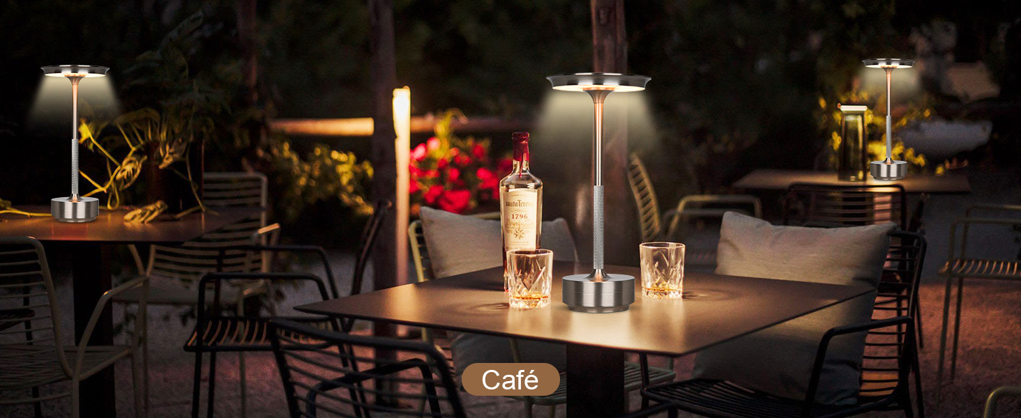 Бездротова LED лампа Rosnek: регульоване освітлення, 3 колірні температури, USB-C, срібло