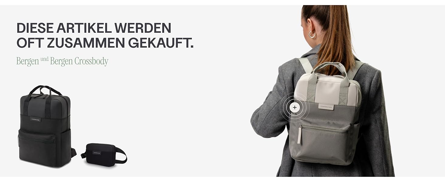 Kapten & Son Bauchtasche Bergen: Сумка через плече (бананка) - М'ятний, 0.8 л | Для жінок та чоловіків | Ідеально для подорожей, міста та повсякденного використання