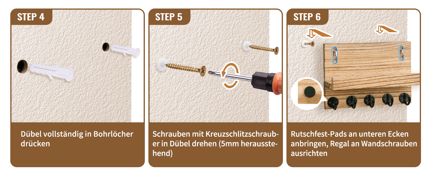 Дерев'яне ключниця з полицею на стіну, декоративне настінне кріплення для ключів, 5 гачків, для прихожої, спальні, вітальні (колір дерева)