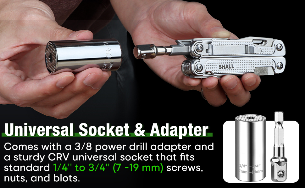 Мультитул SHALL 18-в-1: плоскогубці, викрутки, універсальний ключ для кемпінгу, риболовлі, виживання та полювання