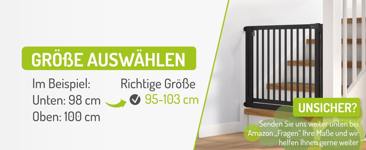 Захист від травм для дітей BOMI Miko: дерев'яні ворота для дверей, без свердління, кут 90°, ширина 63-71 см, чорний колір