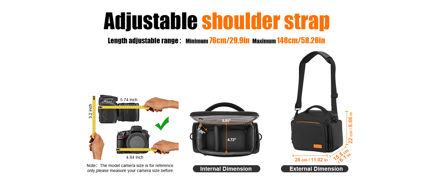 Чохол для камери Cwatcun: сумісний з Canon, Nikon, Sony (LR/DLR), водонепроникний, компактний, чорний (3.0, L)