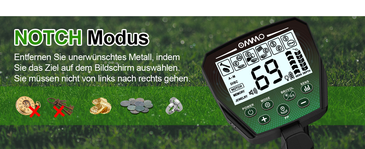 Металошукач OMMO Profi Set: 6 режимів, водонепроникний, LCD дисплей, висока чутливість, для дорослих та дітей