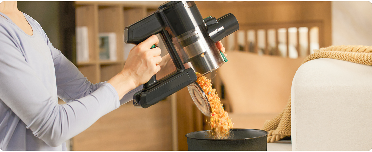 Бездротовий акумуляторний пилосос Vactidy V9 з LED-підсвічуванням, 30KPa, до 45 хвилин роботи, для видалення шерсті тварин, твердих поверхонь та килимів, чорний