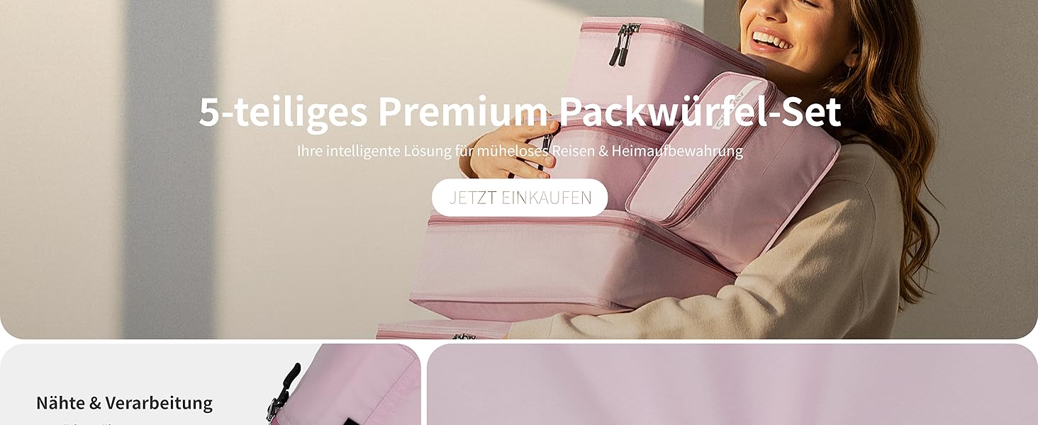 Органайзер для валізи Cipway, 5 шт. Кулічки для одягу для подорожей, нейлон, сірий (5шт, м'ятно-рожевий)