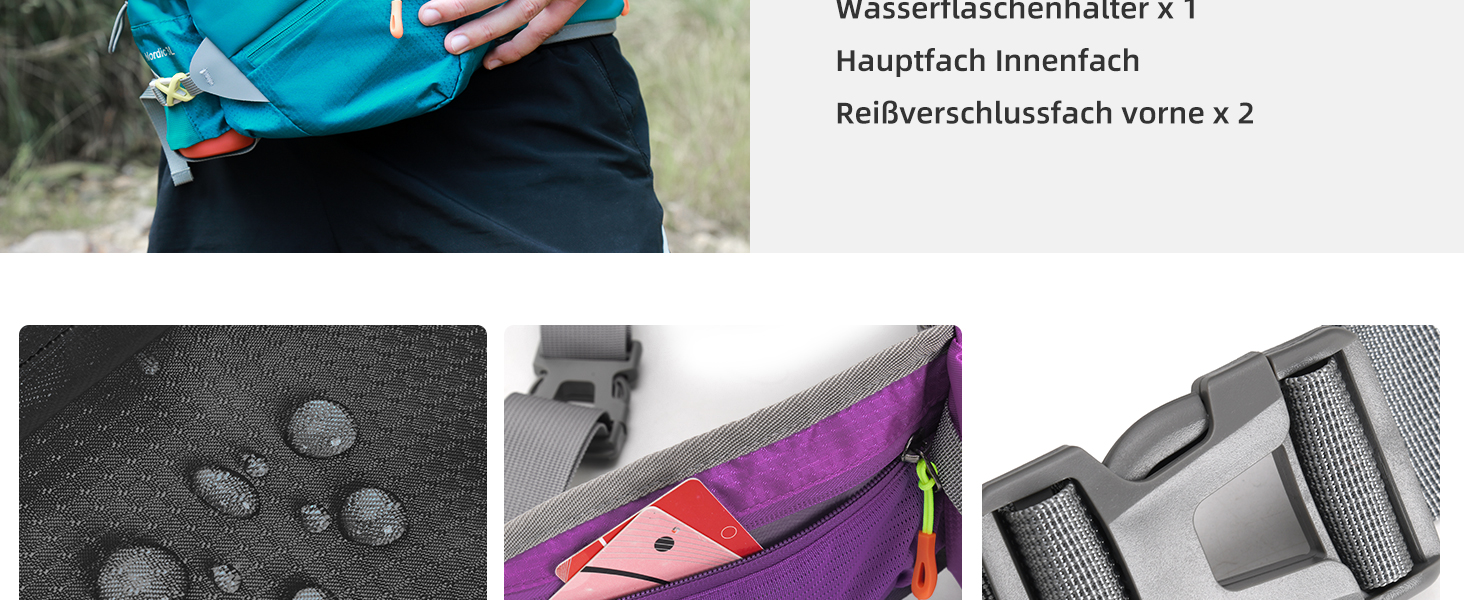 Спортивна поясна сумка для собак: бігова, туристична, велосипедна. Для чоловіків та жінок. Об'ємна, темно-синя