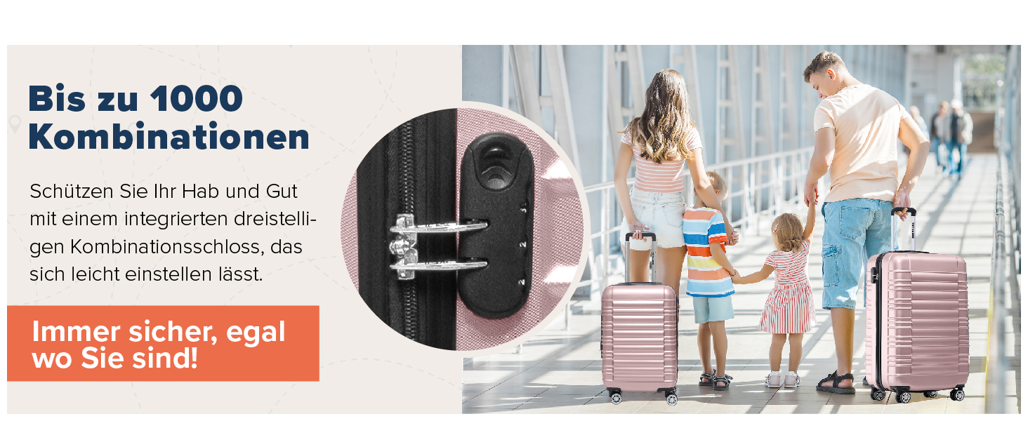 Набір валіз TRVLMORE 3 в 1: велика, середня, маленька, сірий колір, з жорсткою обшивкою, 55x40x20 см (Handgepäck)