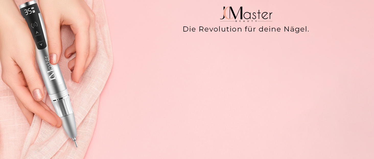 Nagelfräser JCMaster Profi: Електрична шліфувальна машинка для нігтів з педаллю, 35000 об/хв, 6 біт, чорна