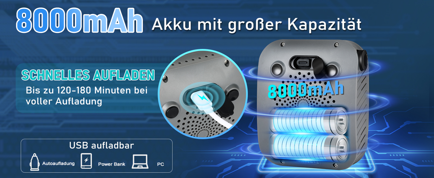 Портативна душ для кемпінгу з насосом та індикатором температури, 8000mAh, сірий. Комплект для відпочинку на природі, автомийки, пляжу, подорожей та догляду за тваринами.