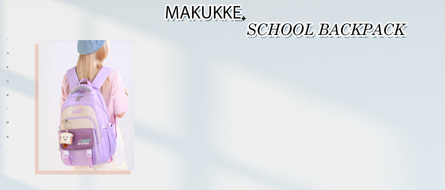 Шкільний рюкзак Makukke для підлітків, дівчаток 5 класу, 30L, водонепроникний, з милим брелоком (блакитний)