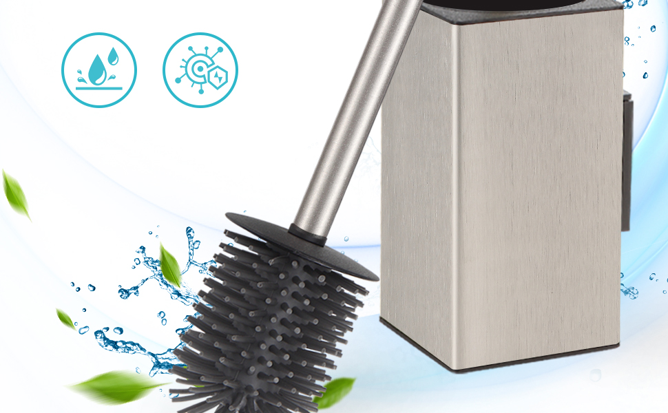 Настінна щітка для туалету DAZI з кріпленням без свердління, нержавіюча сталь, сучасний дизайн, знімний внутрішній стаканчик для легкості догляду та прибирання (золотий та нікелевий колір)