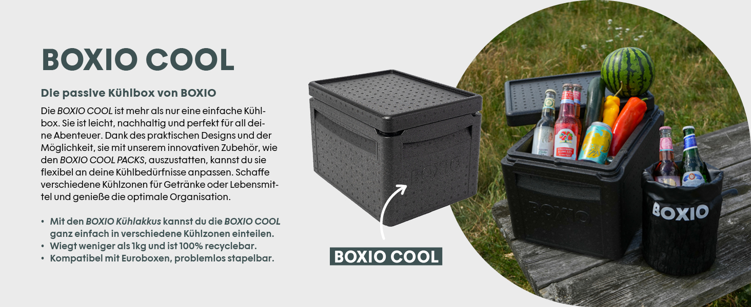 BOXIO SOLO: Пластикова ящик з кришкою 40x30x28 см, для зберігання, транспортування, кемпінгу, човна, гаража або саду, стелажна, сумісна з іншими євробоксами
