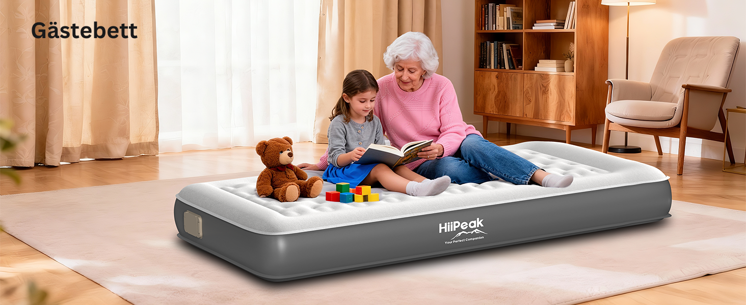 Надувний матрац HiiPeak TPU для 1 особи з електричним насосом - самонадувний, без ПВХ, портативний, до 300 кг