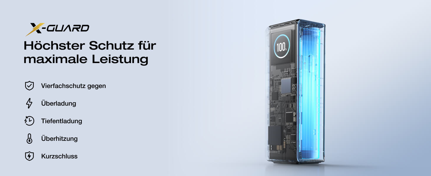 EcoFlow Powerbank 25000mAh 170W: портативний зарядний пристрій з вбудованим кабелем 100W USB-C для ноутбуків та смартфонів (iPhone, MacBook, Samsung), чорний