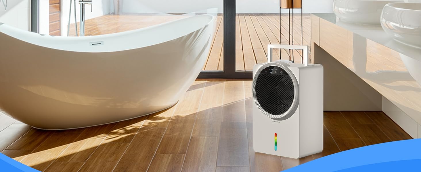 Електричний осушувач повітря Climative ION 12L/24h з Wi-Fi та очищувачем повітря для дому, квартири, ванної кімнати. Захист від вологи та плісняви до 20 м² (Adso)