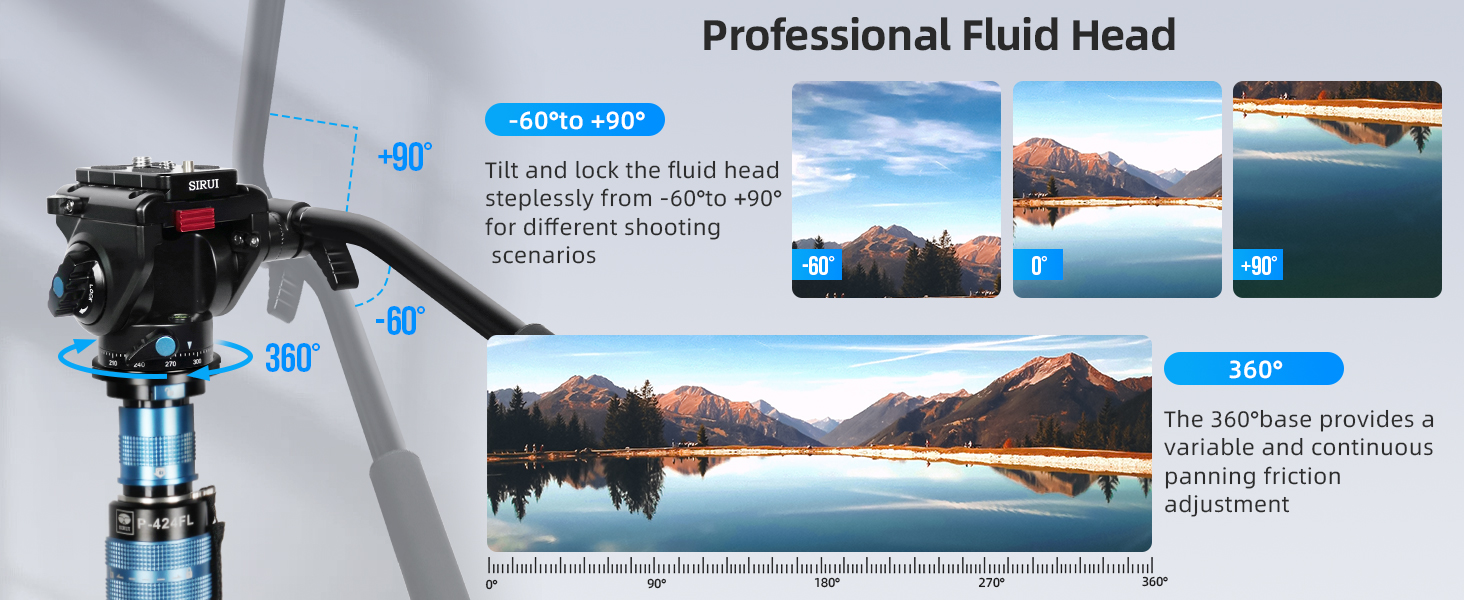 Штатив монопод Sirui P-424FL+VA-5: карбонове, 160см, 12кг, 4 секції, професійний