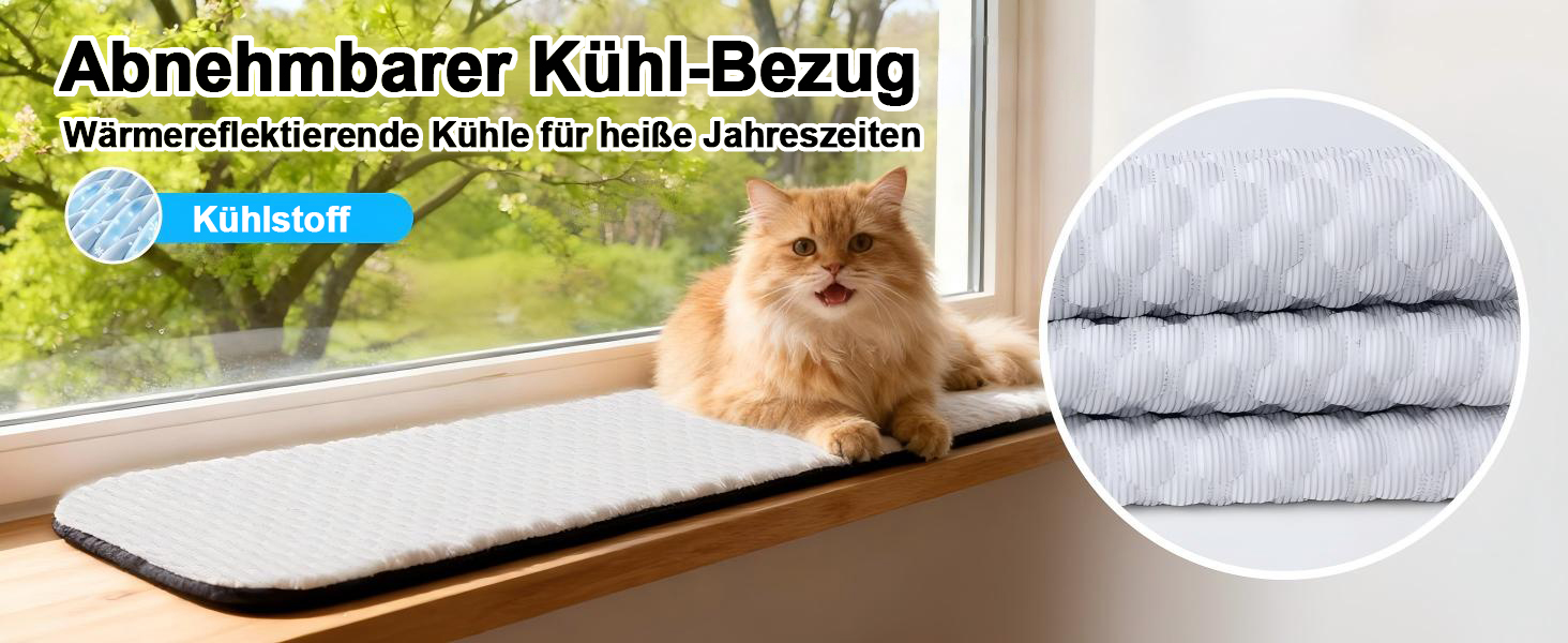 Килимок-ліжко для котів Pet Prime на підвіконня, 90 x 28 см, сірий, з 2 чохлами, теплий та прохолодний, машинне прання