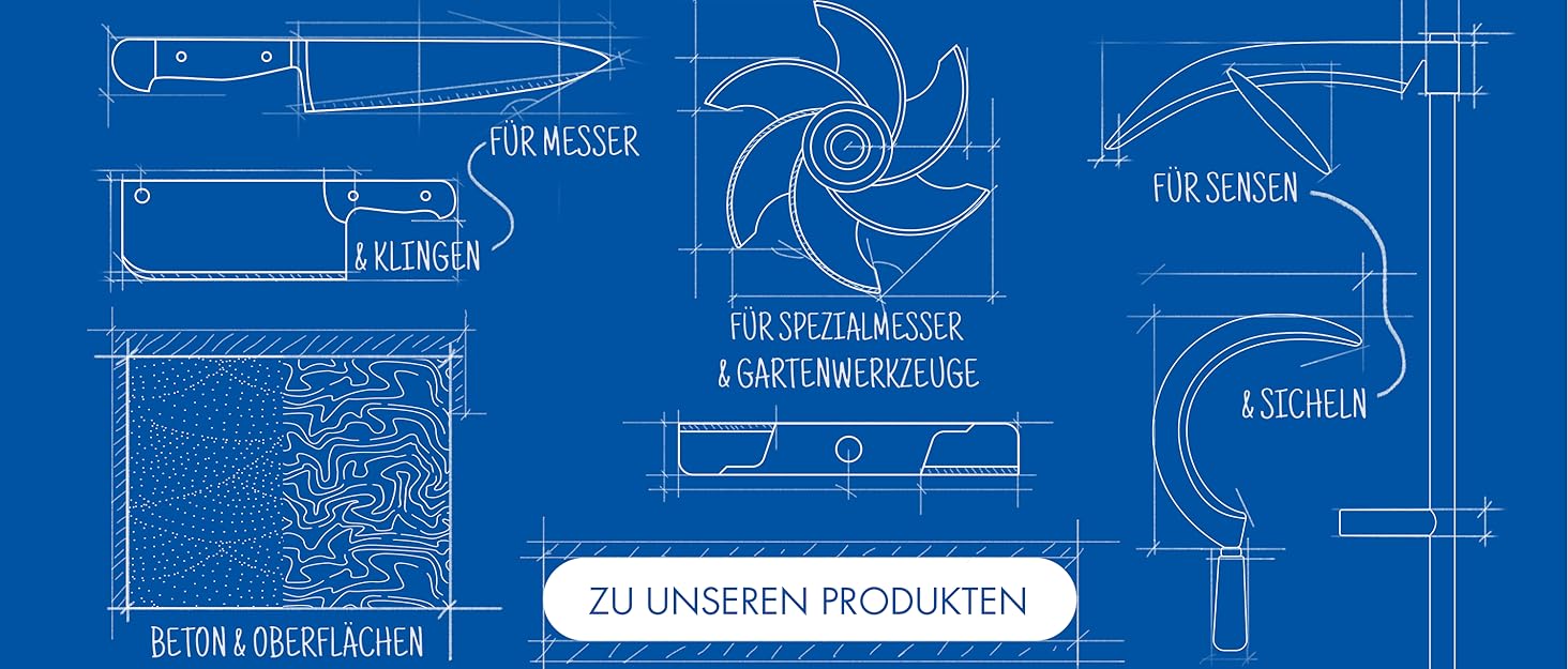 Точило для ножів Zische Missarka Blue - професійне з каменю з корунду, 200x60x25 мм, 2 зернистості FEPA 500/1200