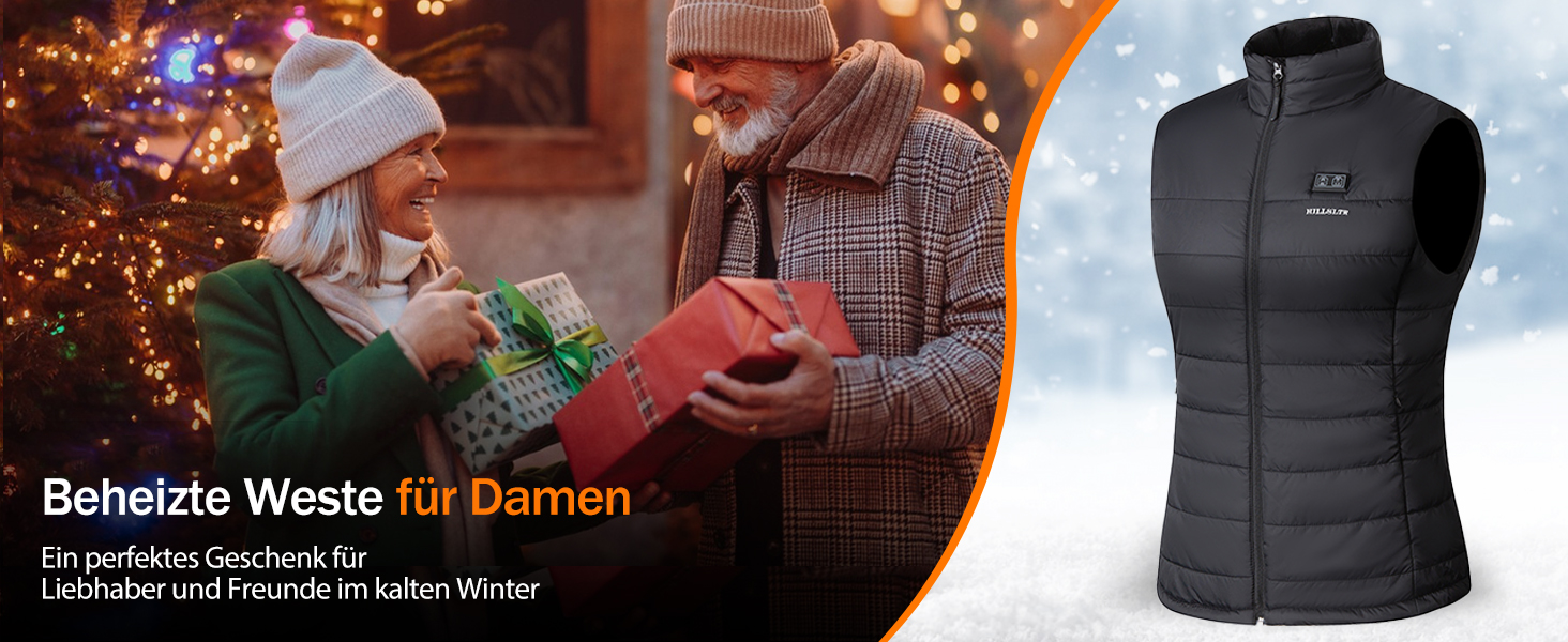 Тепла жилетка для жінок з акумулятором 18400mAh 7.4V – 8 зон нагріву, водовідштовхувальна, легка, пральна, для активного відпочинку, чорна