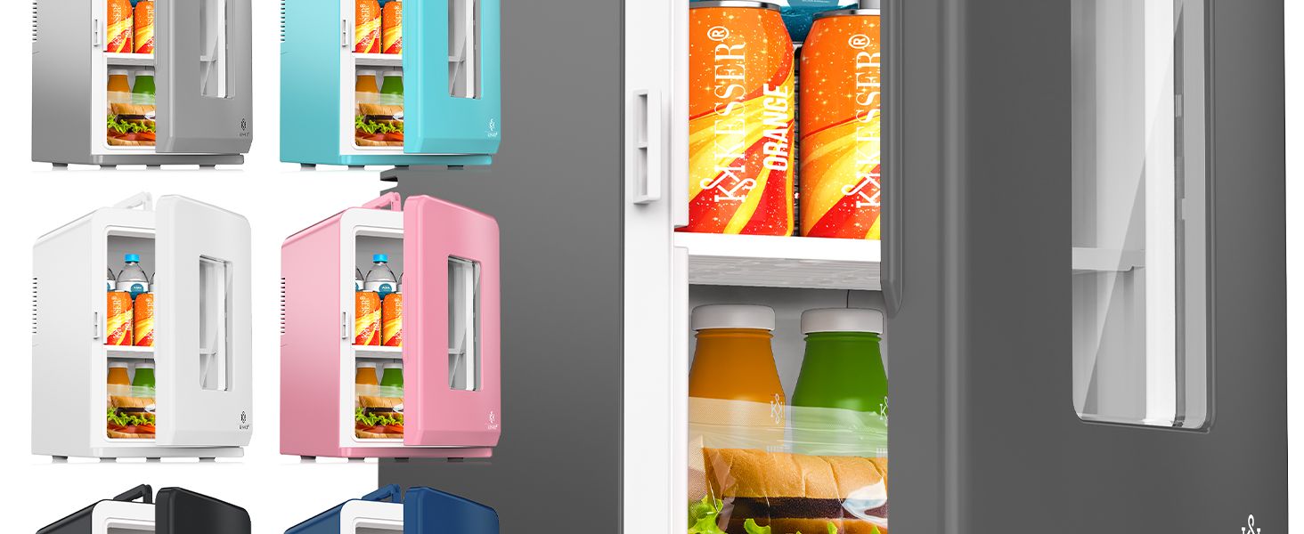 KESSER® Міні холодильник/термобокс 15L з охолодженням та нагріванням. Портативний AC/DC 220-240V/12V для авто, офісу, дому, кемпінгу. Червоний