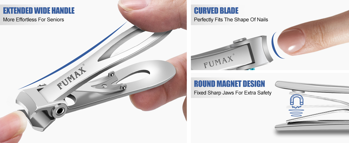 Ножиці для обрізання нігтів на ногах для літніх людей та чоловіків з широким отвором, довга ручка, гострі леза. Набір для педикюру