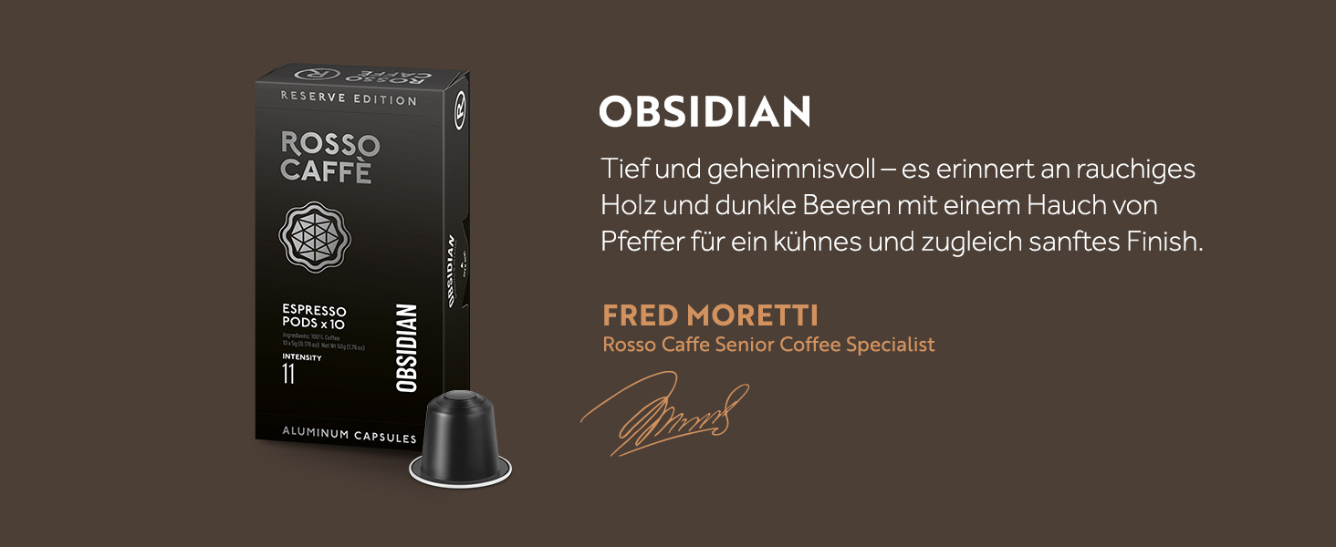 Капсули кави ROSSO CAFFÈ Nespresso Reserve Edition, 80 шт. (8 сортів преміум еспресо), сумісні з Nespresso, Made in Italy