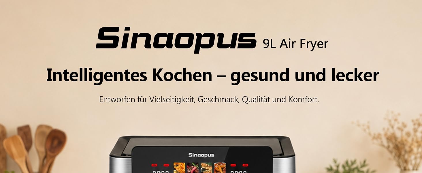 Аерофритюрниця Air Fryer 9L 2000W з двома камерами та холодними ручками, чорна (модель 905a)